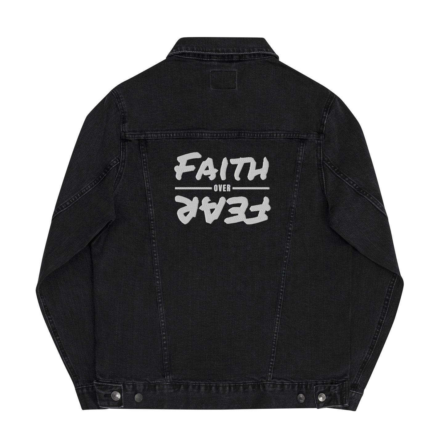 Faith Over Fear Denim Jacket